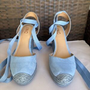 INC International Concepts Blue Espadrille Shoes with Suede Finish
